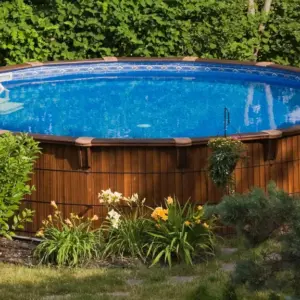 Piscine hors terre en cèdre prête pour ouverture, service professionnel d’entretien par LES ENTREPRISES GAST